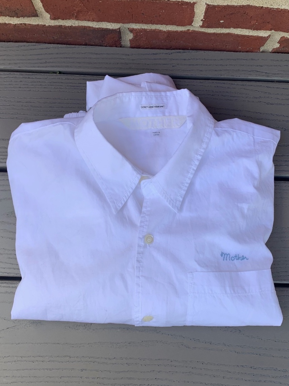 Mother The Scrunchie Frenchie Bubble Hem Button-Up Shirt
